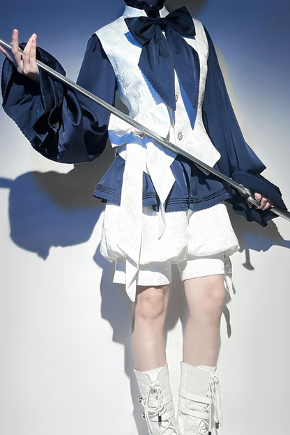 レトロエレガント皇子リボンシャツ