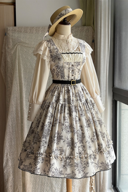 Sketch Wild Rose Elegant Lolita Jumperskirt