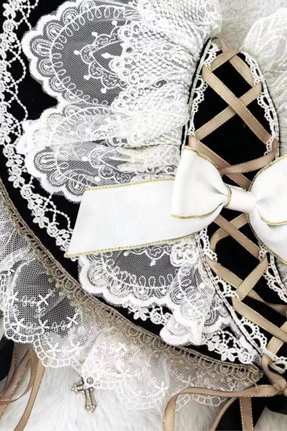 Gothic Doll Lace Jumperskirt + Bonnet + Shawl