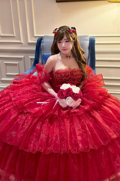 [3월 30일 예약마감] 우아한 무스 러브송 레드 원피스+소매