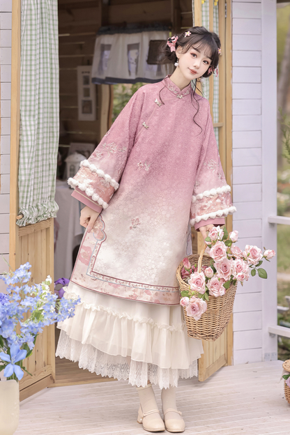 Peach Mist China Top + Skirt + Cloud Shoulder