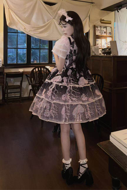 スイートジェリーフィッシュノースリーブロリータドレス