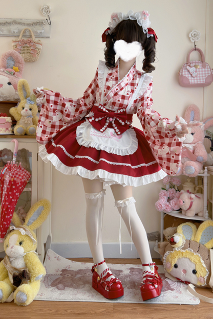[Reservation Product] Strawberry Retro Cafe Japanese Style Lolita Dress