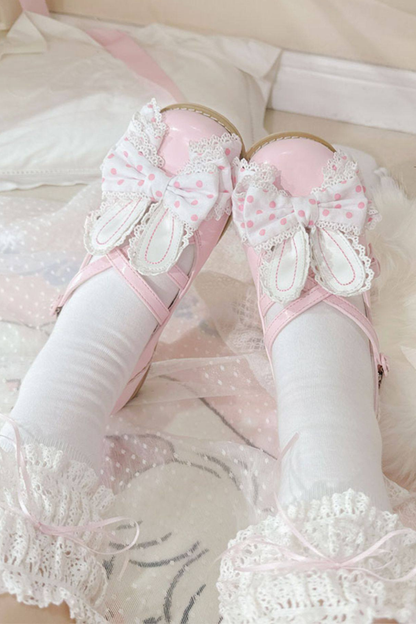 Sheep Puff Polka Dot Shoes