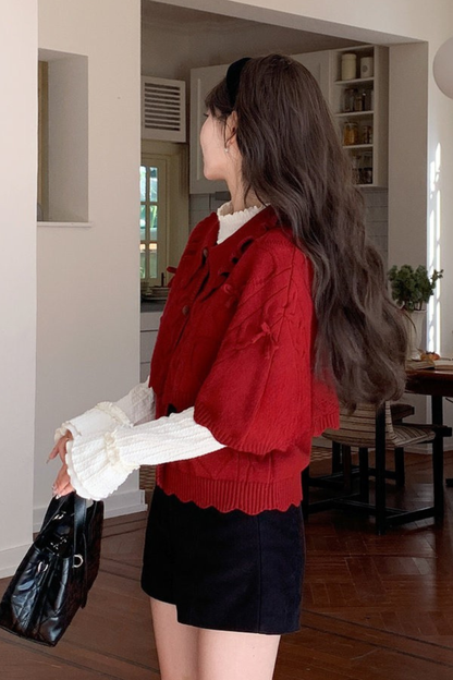 ガーリールーズラペルセーター