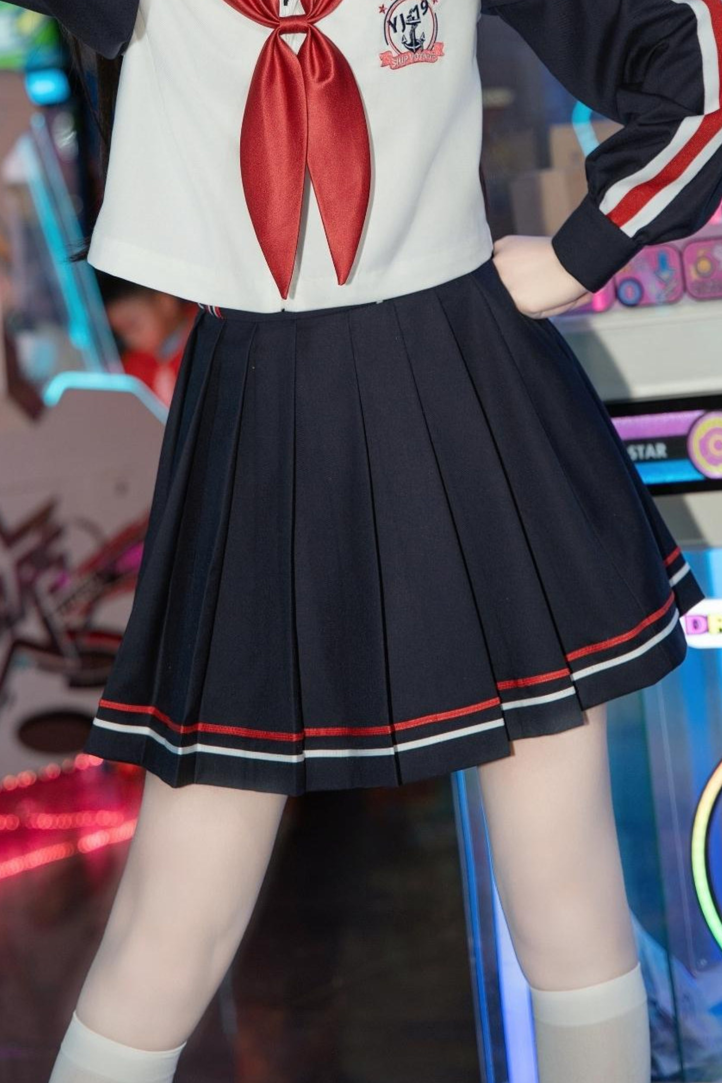 Subculture Sailor Top + Pleated Skirt + Hooded Jacket