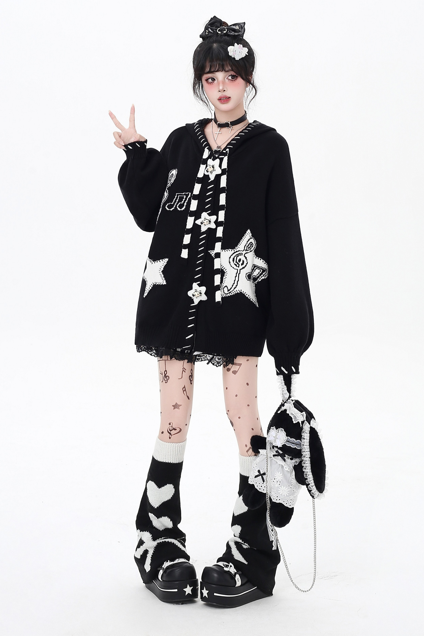 Music Dark Lantern Sleeve Cardigan