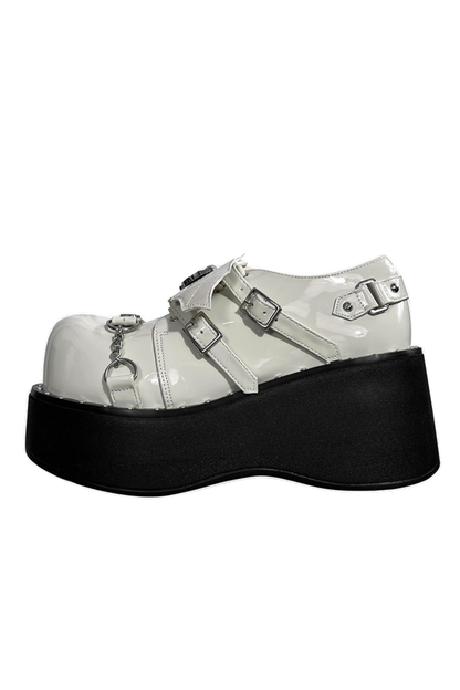 パンクプラットフォームダークシューズ