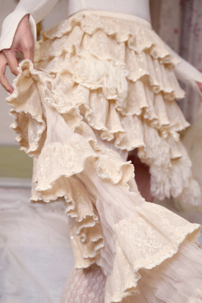 ナイトパーティーゴシックレースケーキアシメスカート