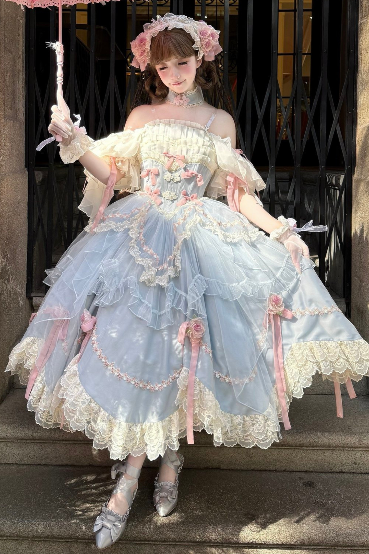 スイートプリンセスドレス+トレーン+ ベール +アクセサリー