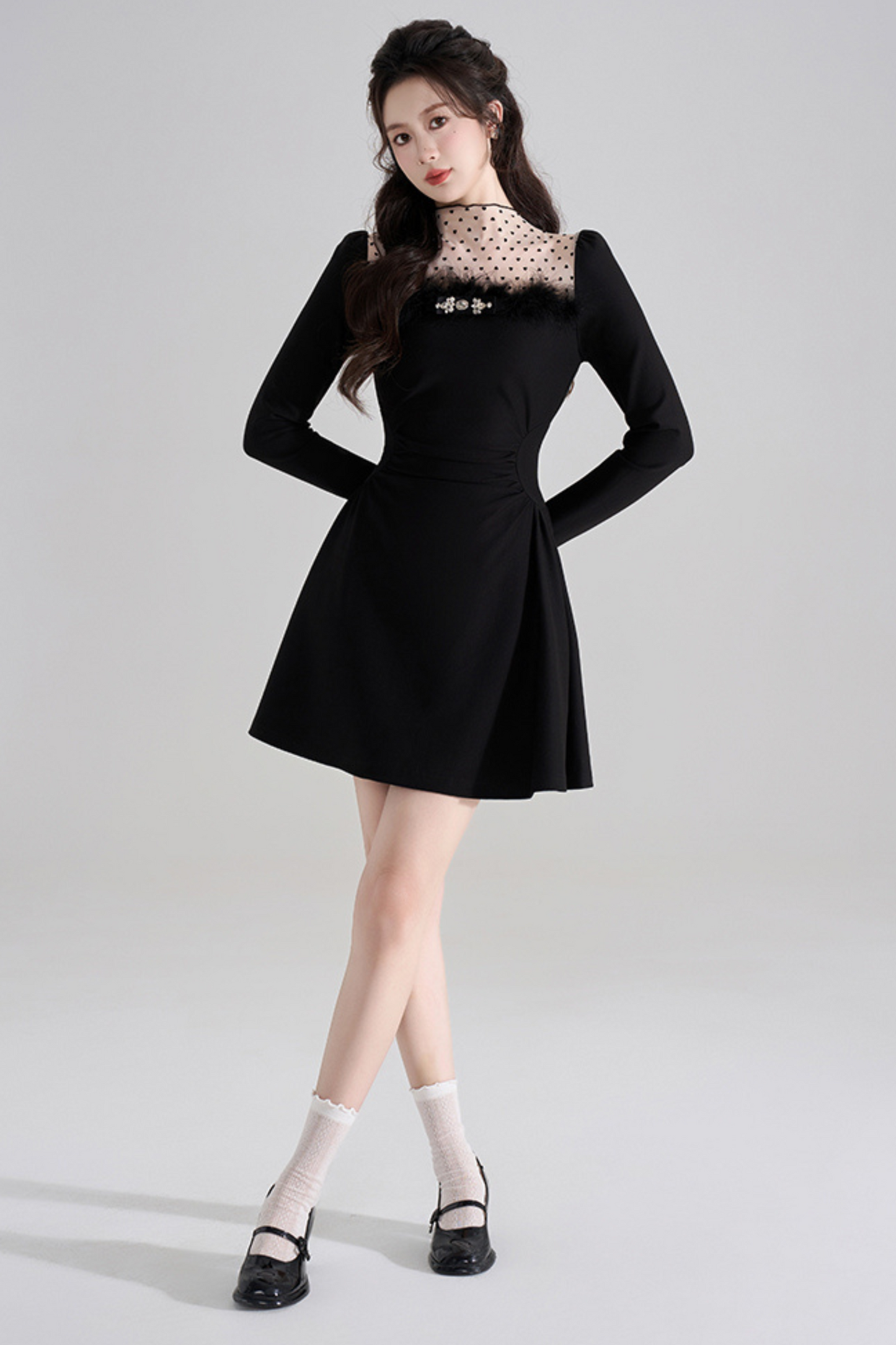 Chic Heart Dot Hepburn Style Dress