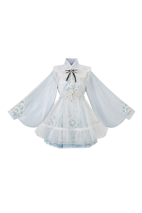 アイスチャイナシャツ+スカート+ドレス+ネックアクセサリー