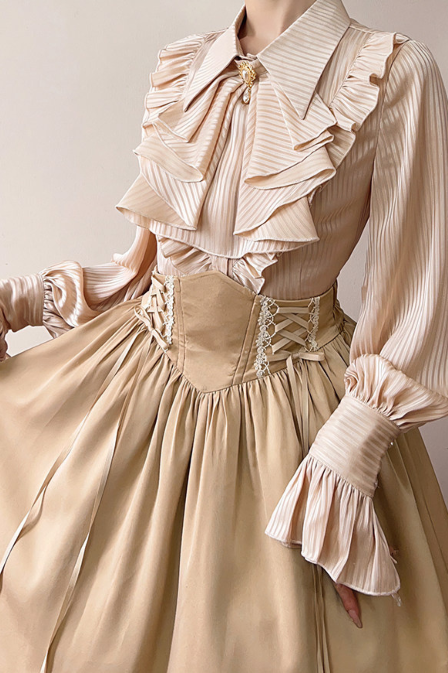 Retro Reversible Fishbone Lolita Skirt