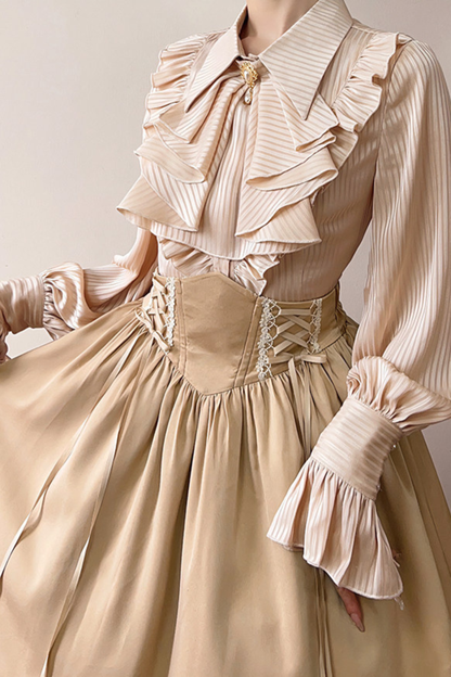 Retro Reversible Fishbone Lolita Skirt