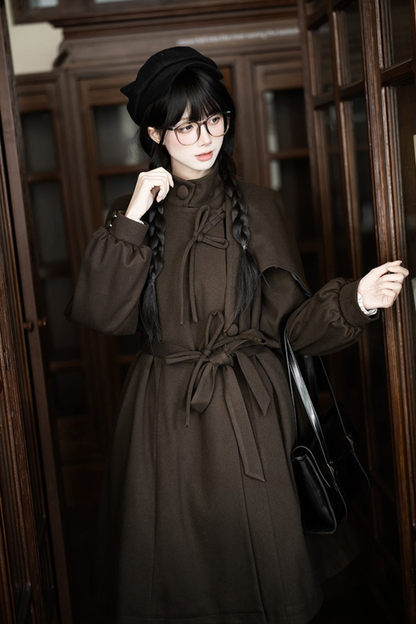 Baker Street Cloak Coat + Striped Dress + Pumpkin Pants + Hat