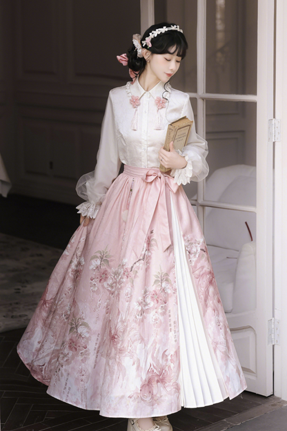 スイートフラワーショール+ブラウス+スカート