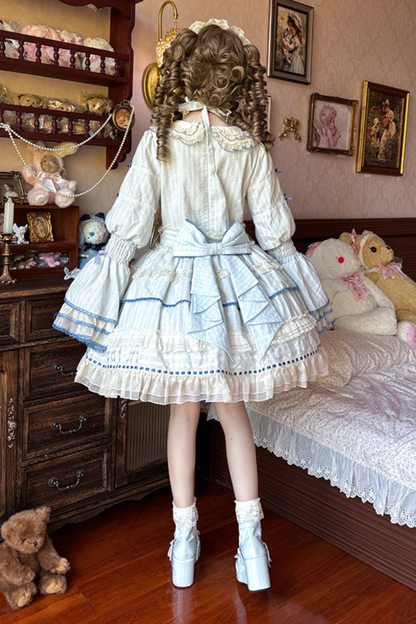 アクアドールロリータドレス+ヘアバンド+リボン