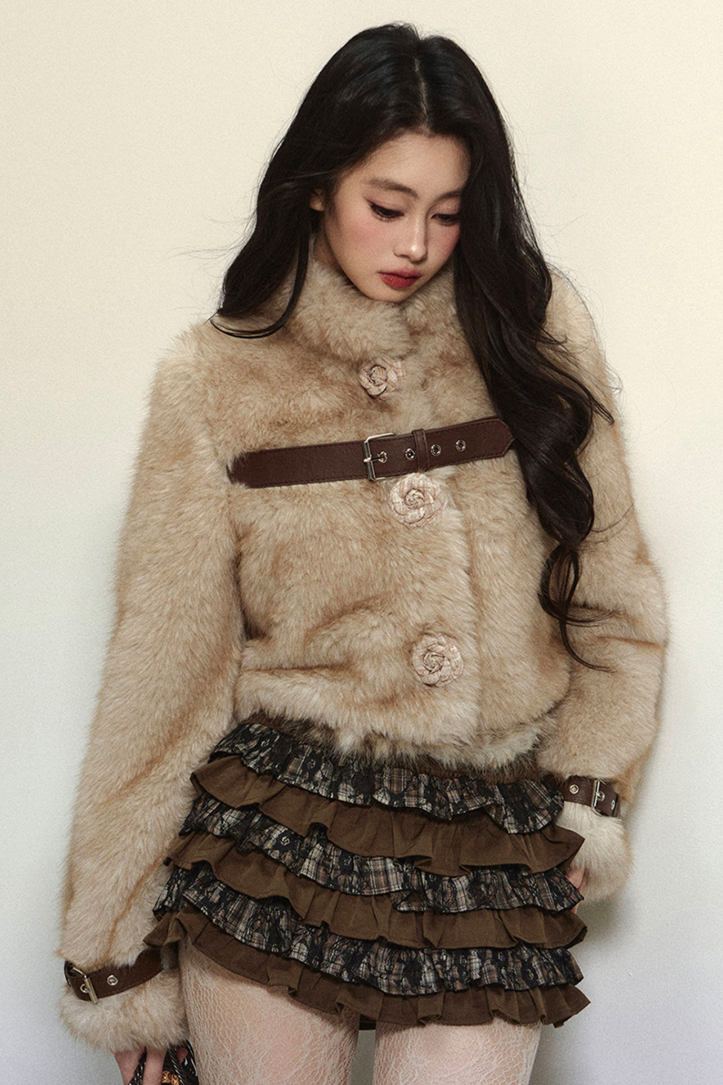 Fur Flower Short Coat