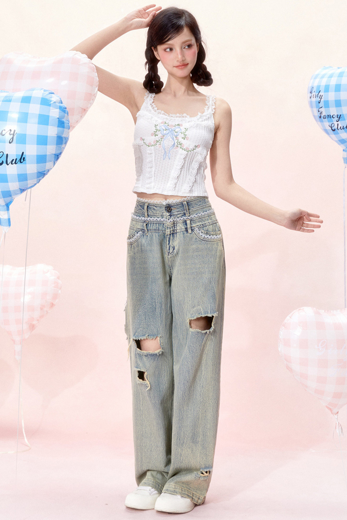 レーススイートリボンデザインコルセットトップス