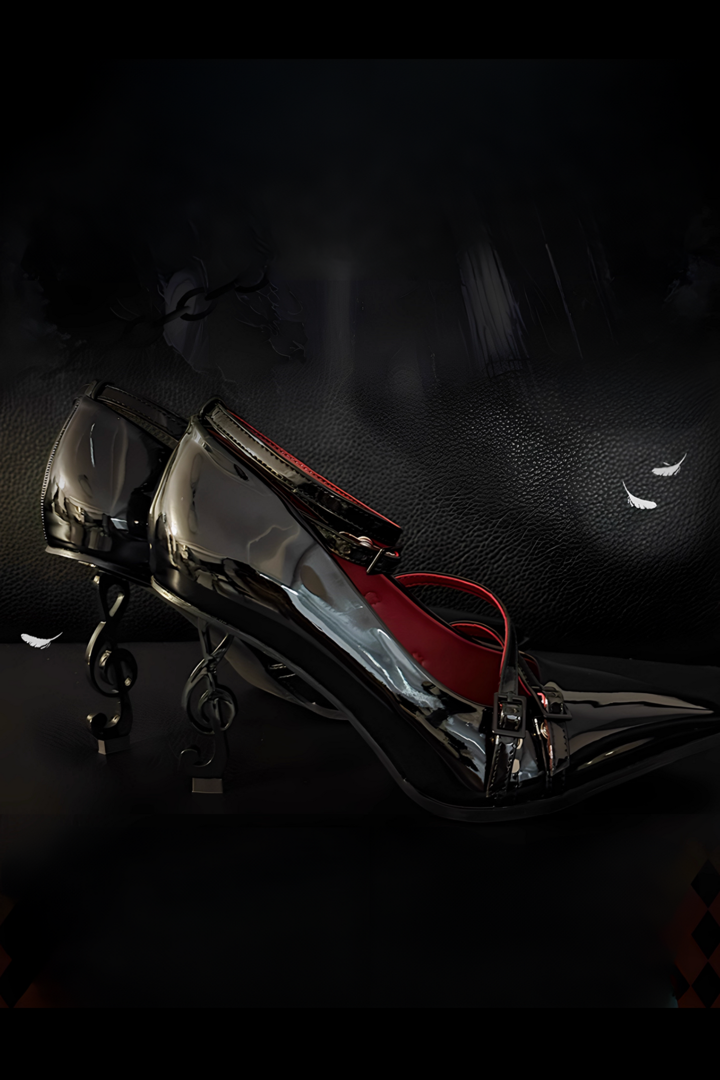 [Pre-order] Dark Gothic Pointed Toe G Clef Heel