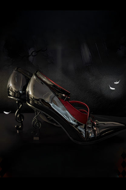 [Pre-order] Dark Gothic Pointed Toe G Clef Heel