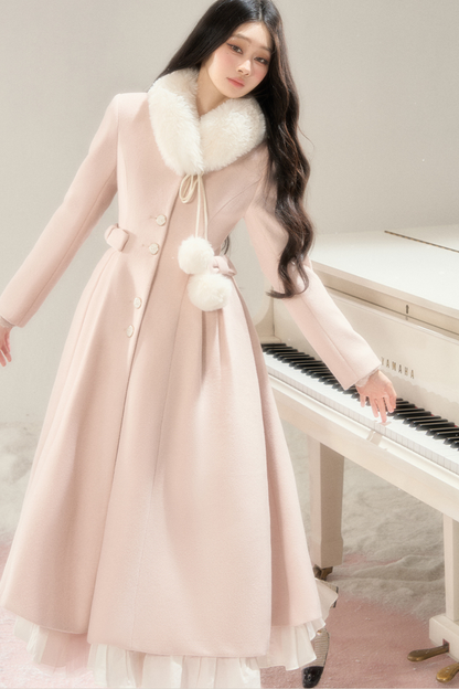 ビューティーウエストマークロングウールコート