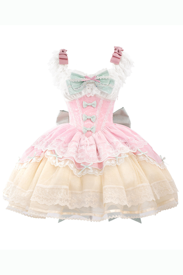 Sweet Mint Pink Lace Lolita Dress