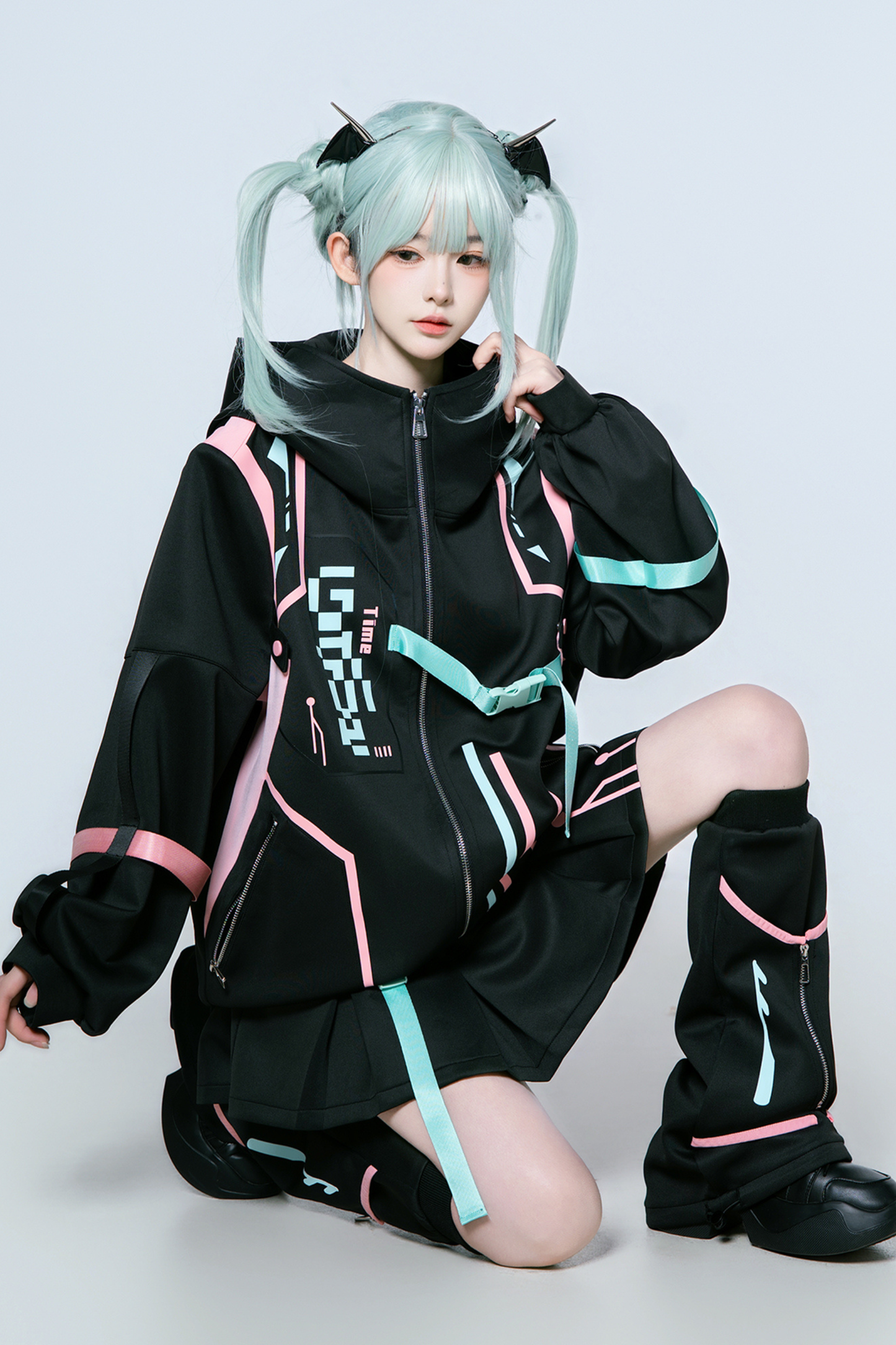 オーバーロードアニメガールジャケット+スカート＋レッグカバー