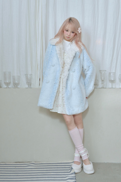 Gradient Rabbit Fur Coat