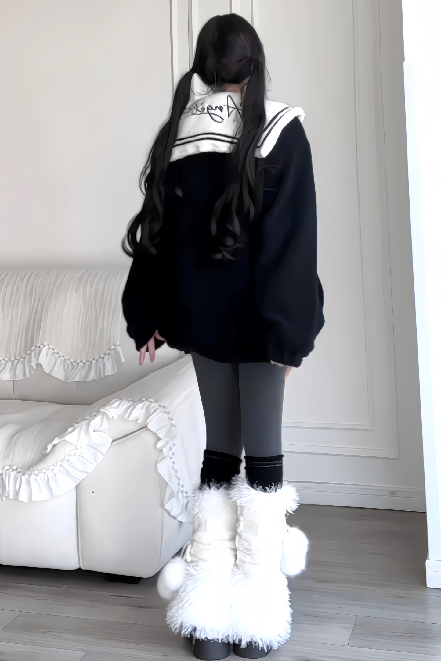 Cat Sailor Loose Zip Jacket