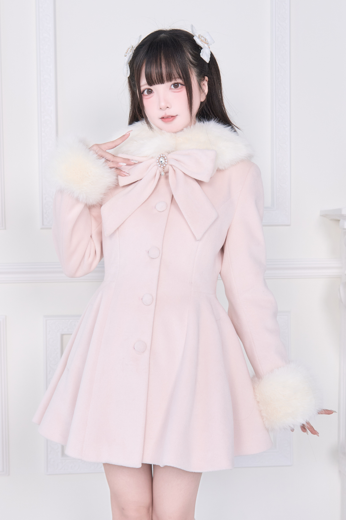 ビッグリボンフレアコート