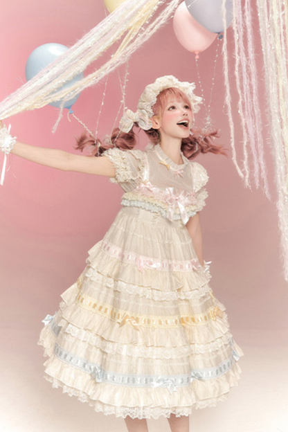 Rainbow Angel Lolita Jumper Skirt + Rainbow Dress + Monochrome Long Dress + Monochrome Jumper Skirt