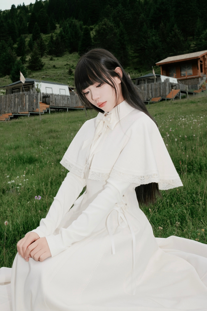 French Cape Elegant Retro Dress