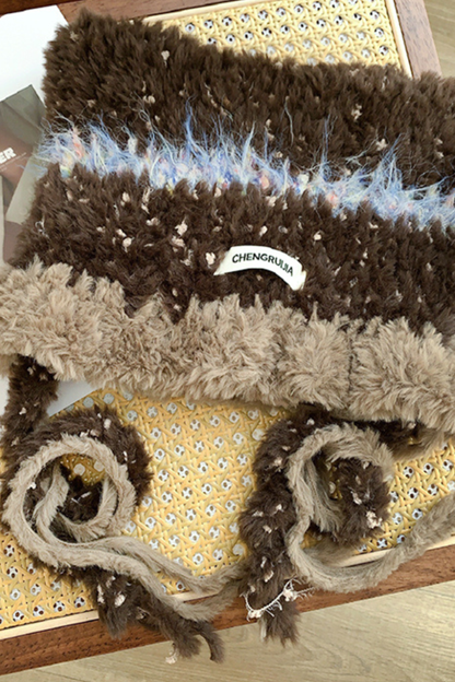 猫耳ファーフェイスプロテクターニット帽