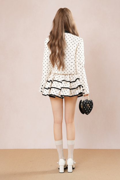 フレンチドットジャケット+ティアードスカート