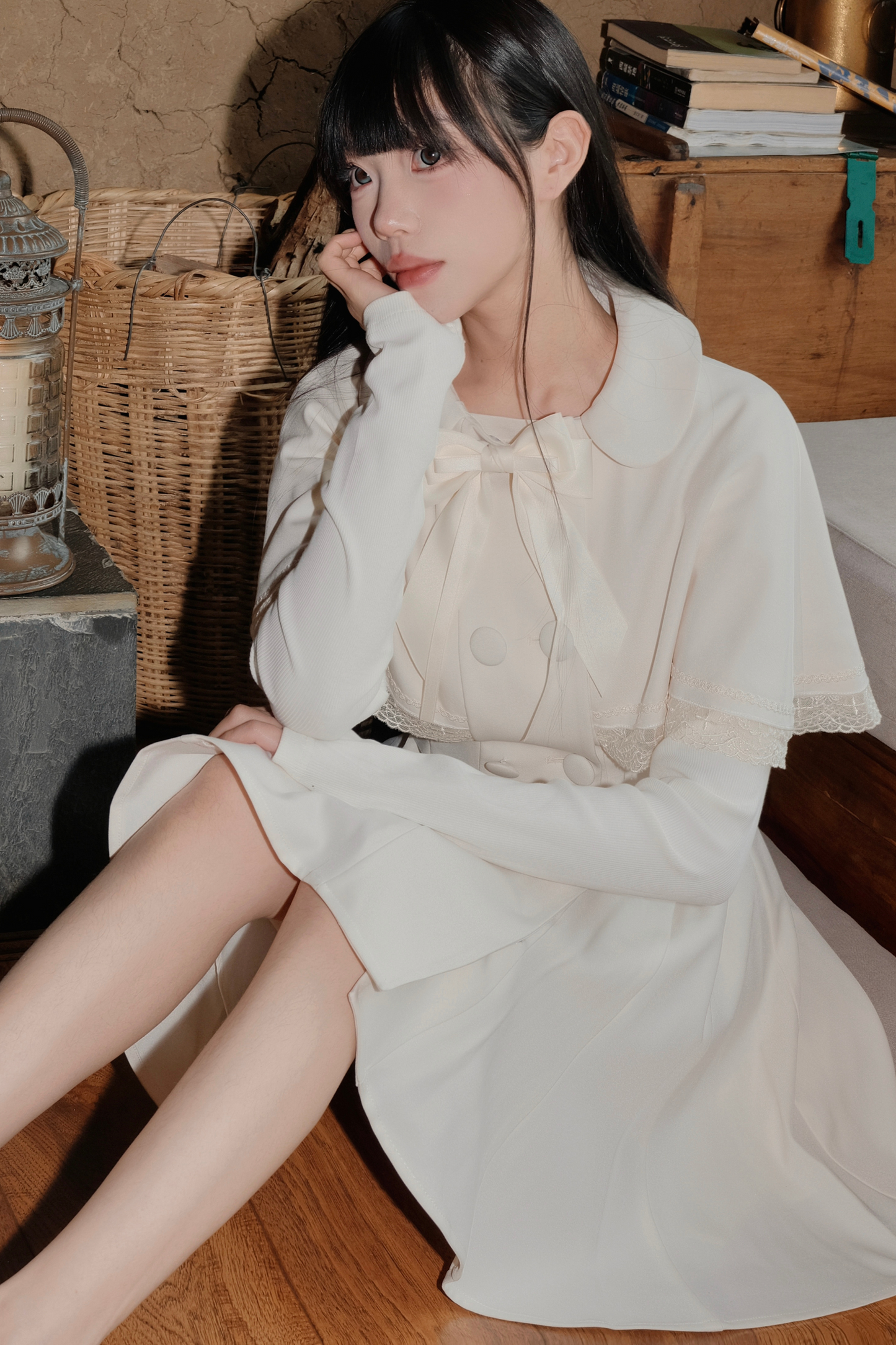 Cape Dark White Girl Dress