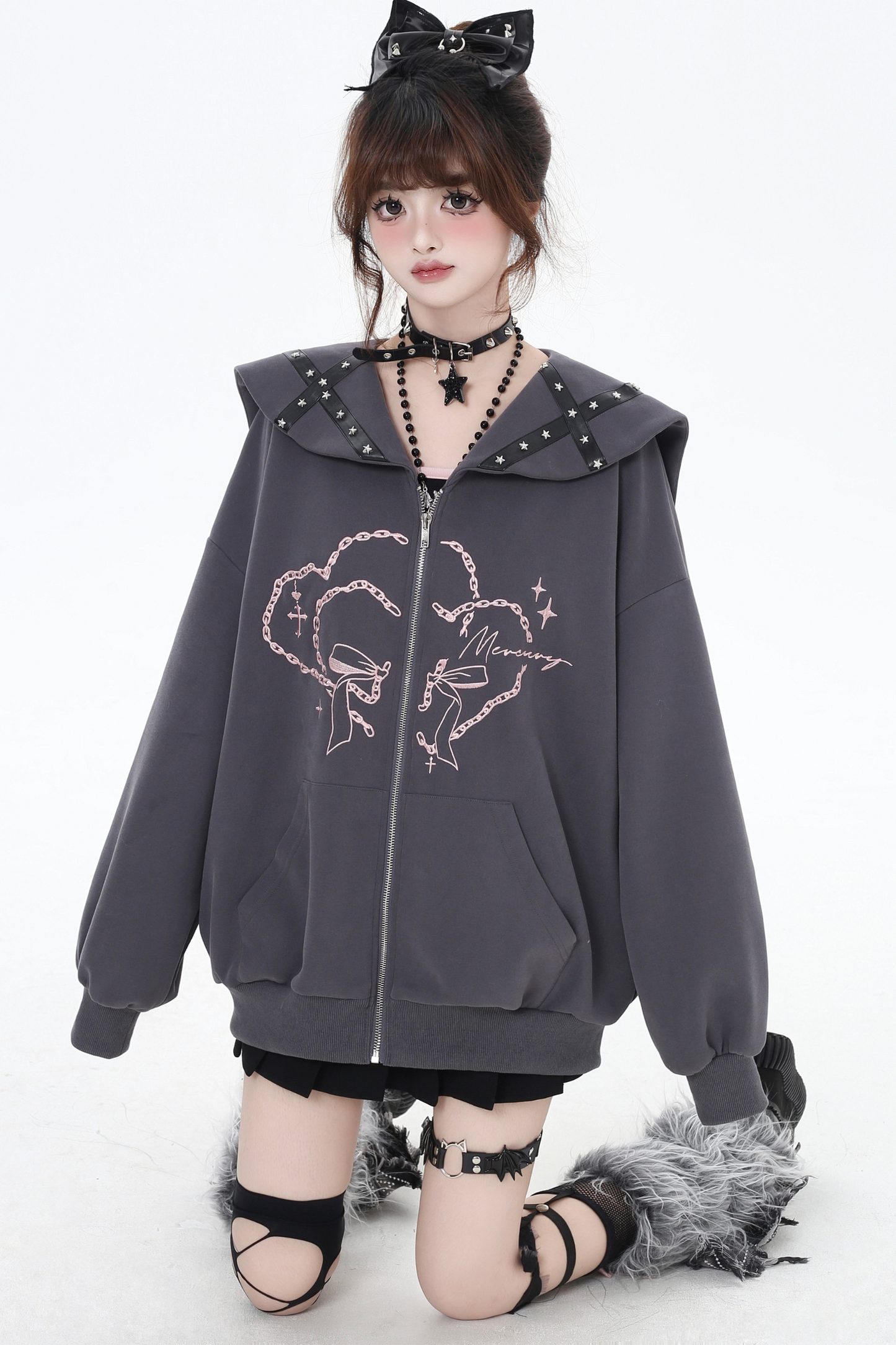 Dark Cross Sailor Collar Hoodie