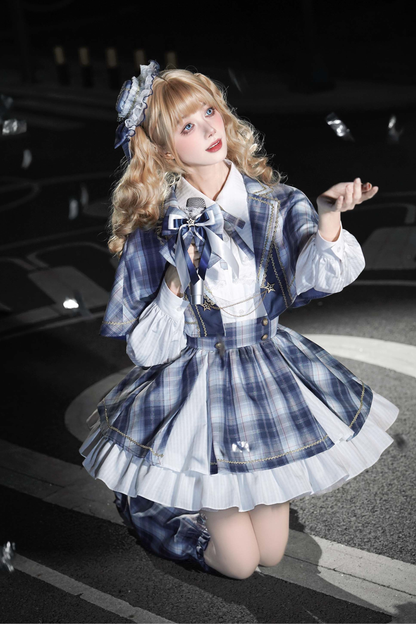 スターライトアイドルコスプレケープ+シャツ+スカート+レッグウォーマー