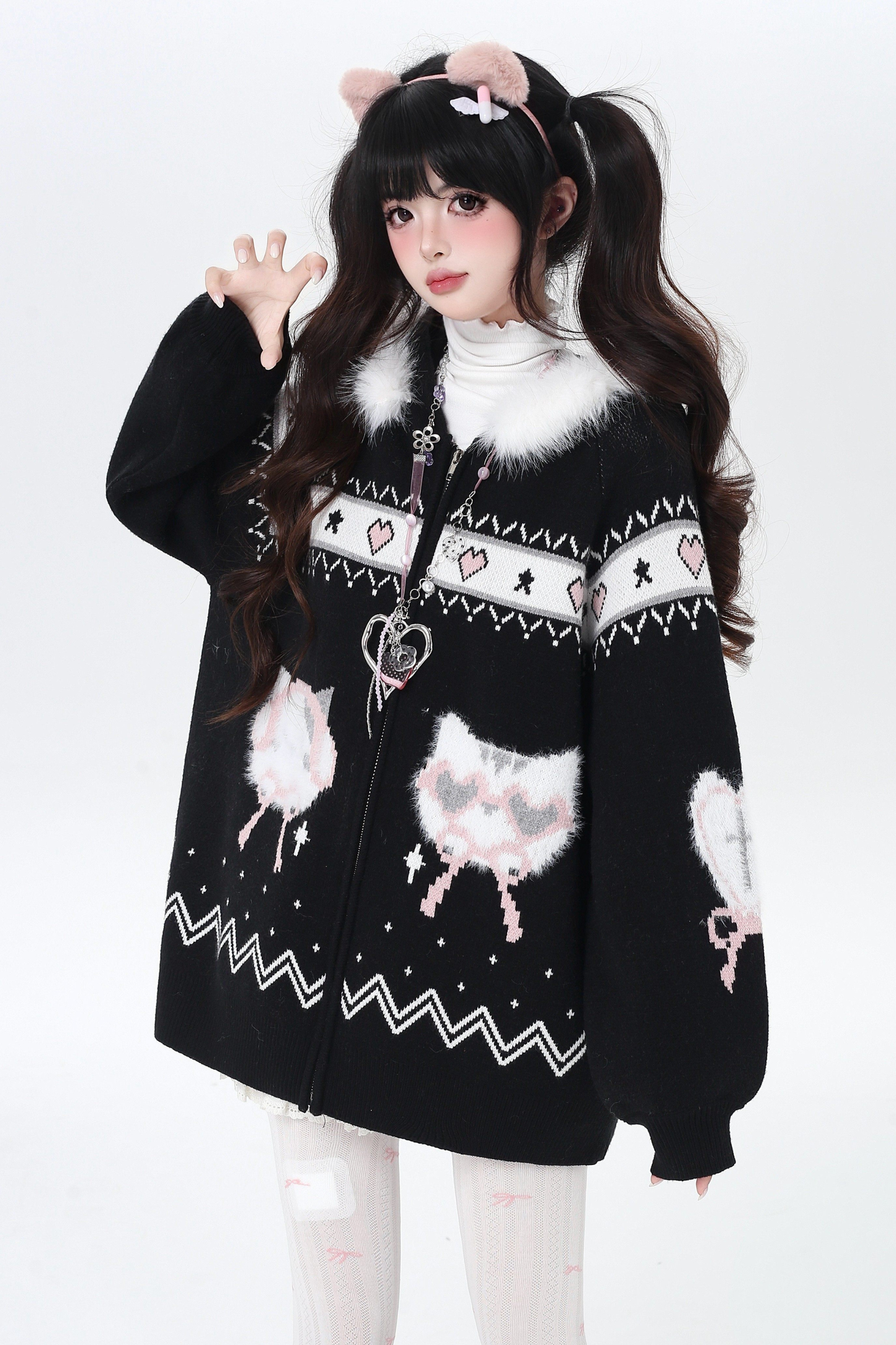 Snow Fair Island Cardigan + Leg Warmers