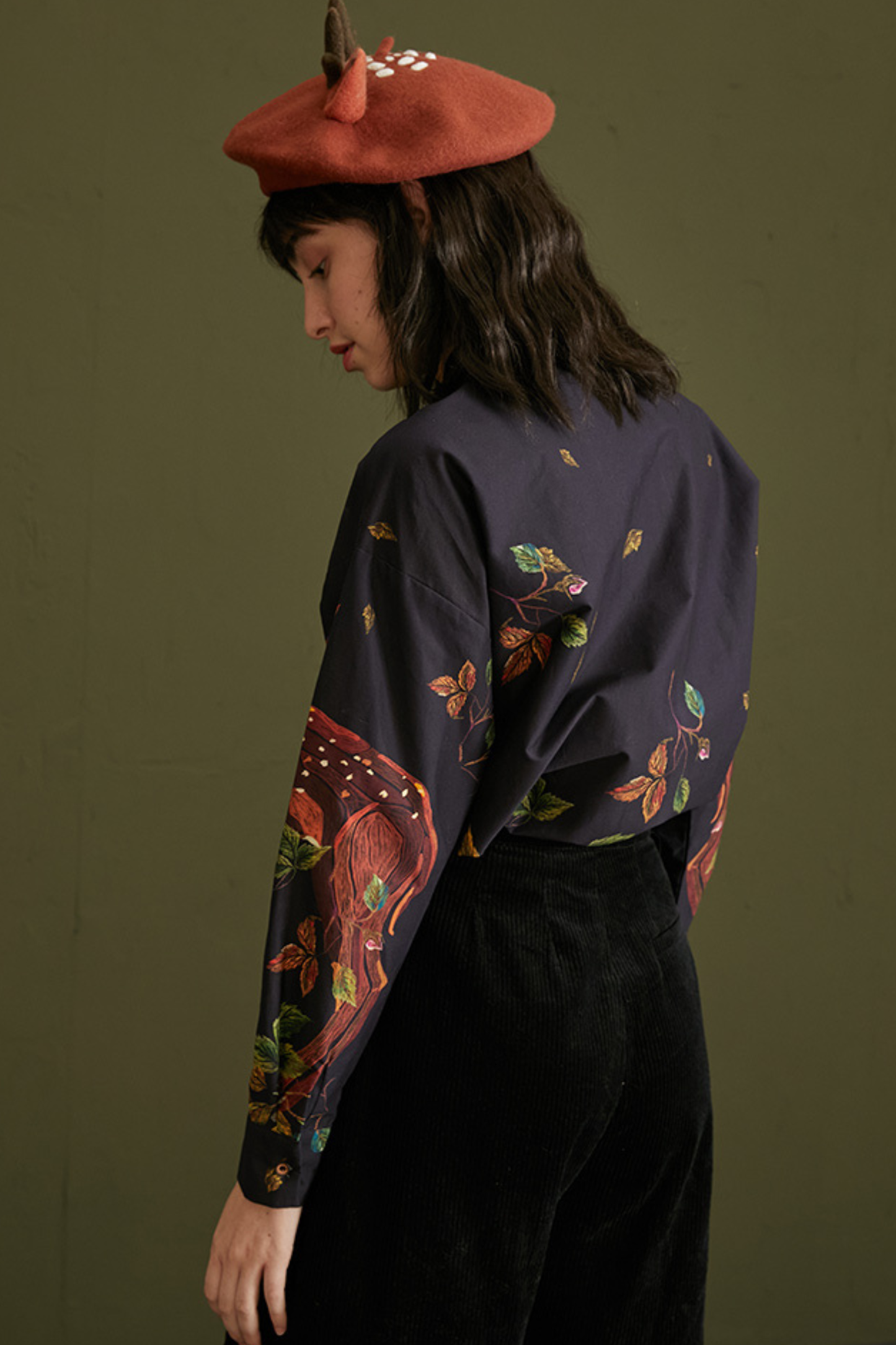 Elegant Fawn Print Shirt