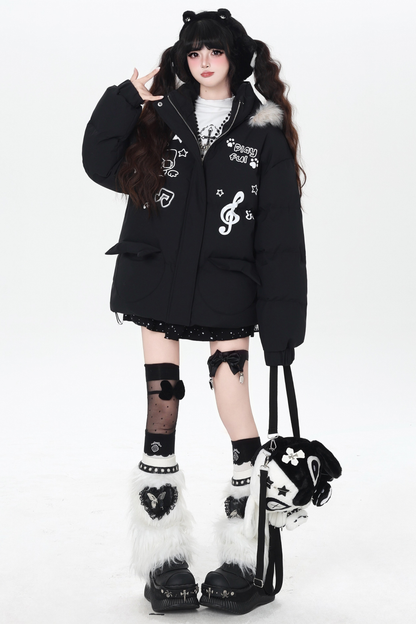 Cat Melody Fur Hooded Jacket