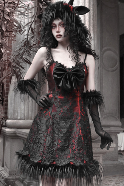 ダークゴシックスリムスリップドレス