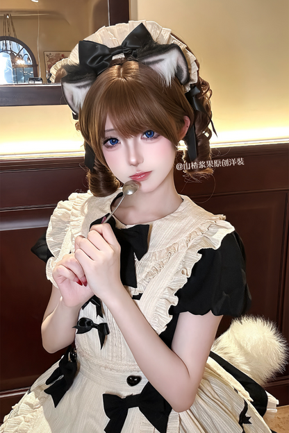 Little Maid Elegant Lolita Dress + Apron + Sleeve + Headband