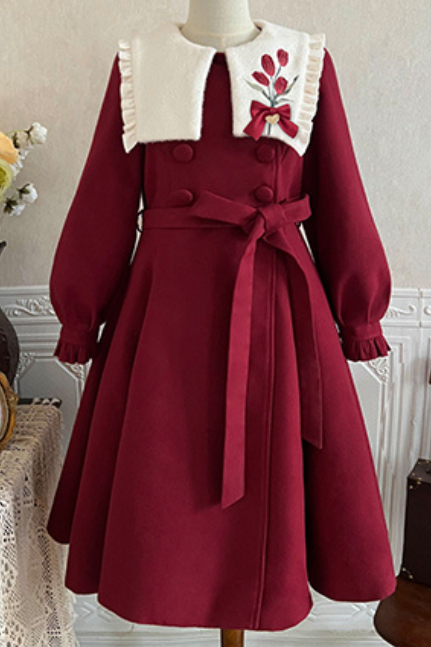 レッドチューリップロリータフレアコート