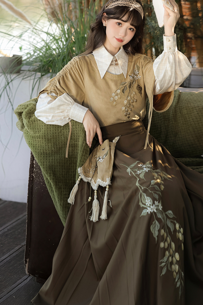 Forever Island Yellow Fruit Shirt + Skirt + Outerwear