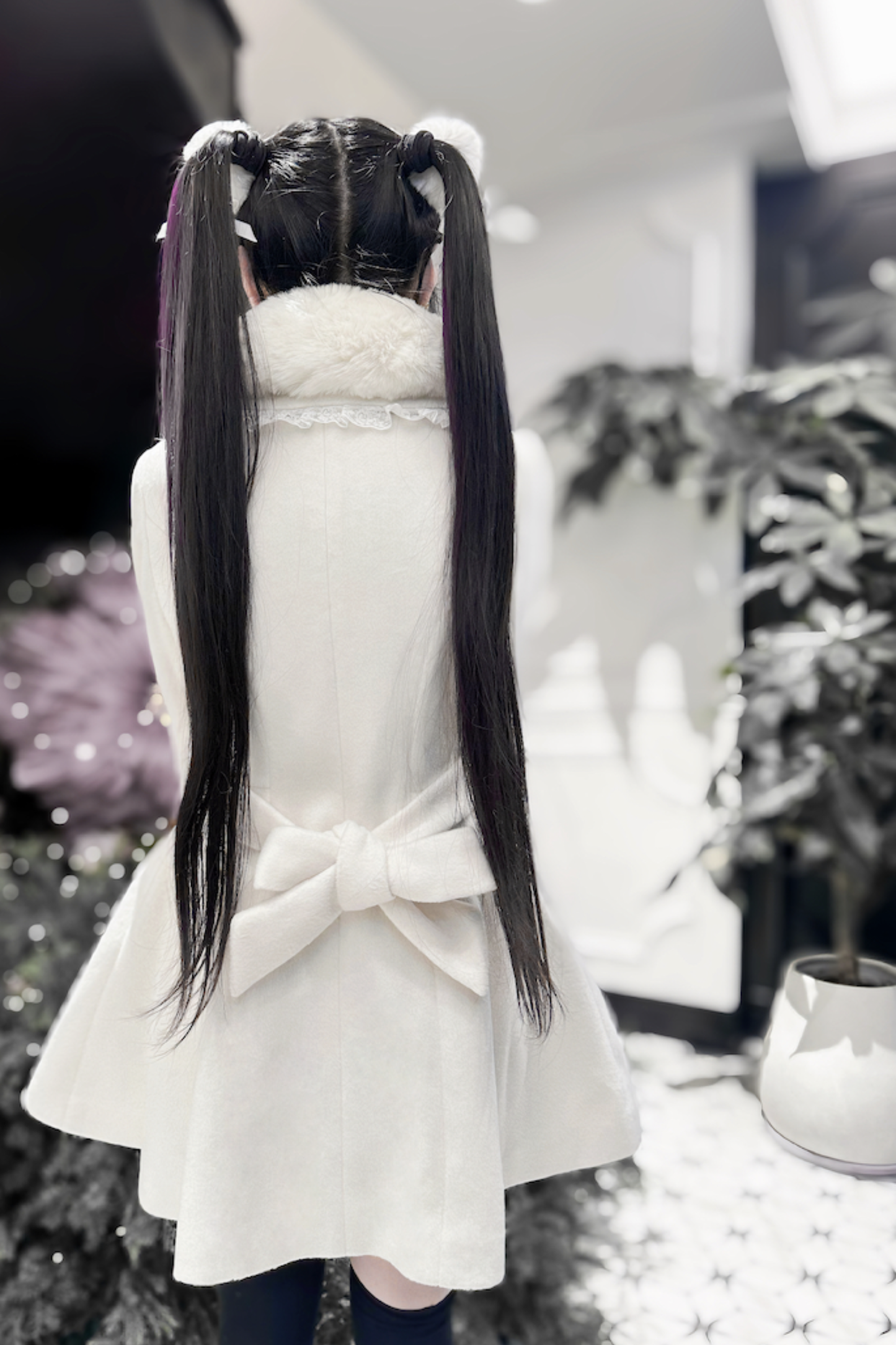 リボンウエストマークフレアコート