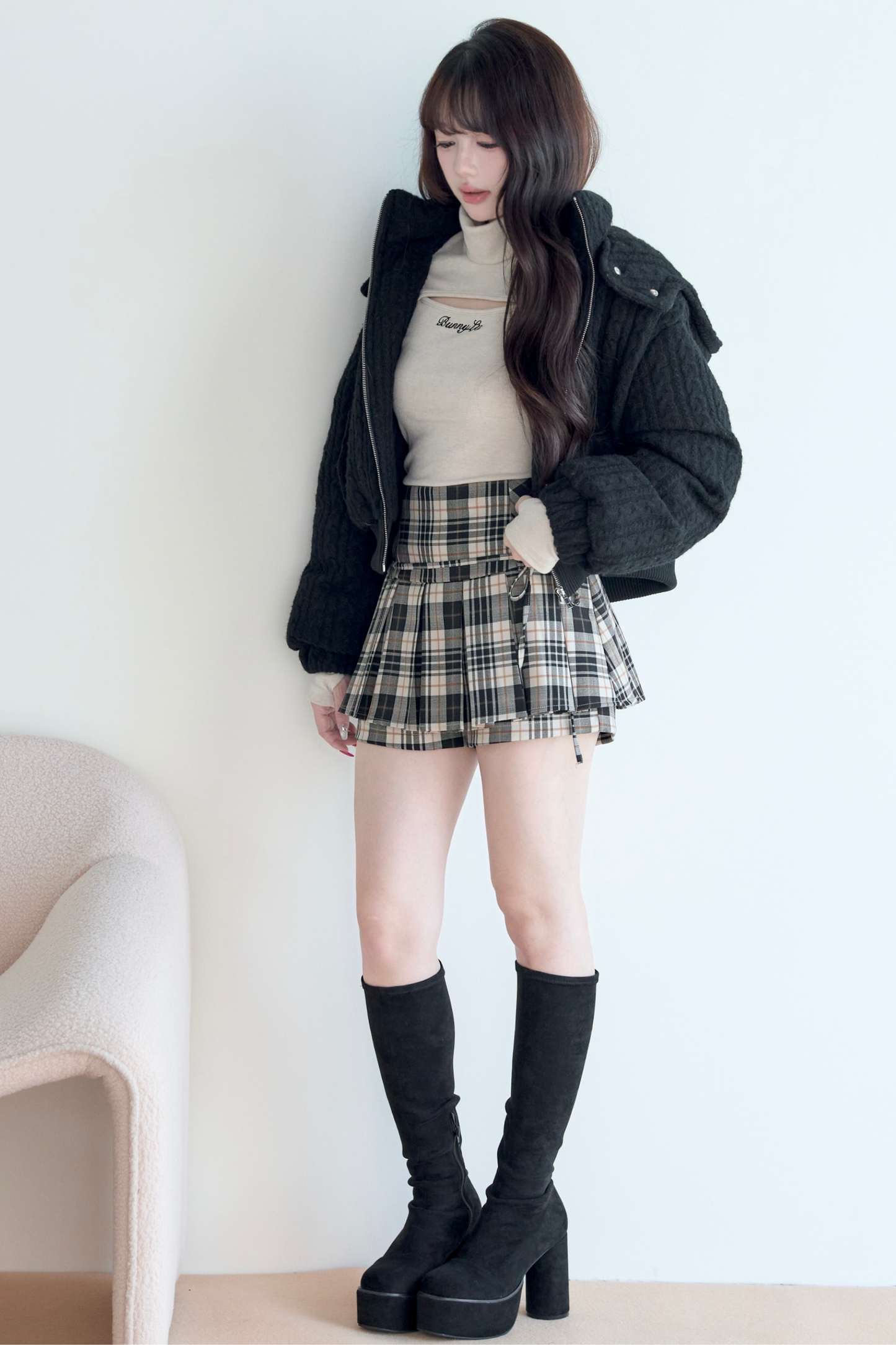 モードケーブルニットジャケット