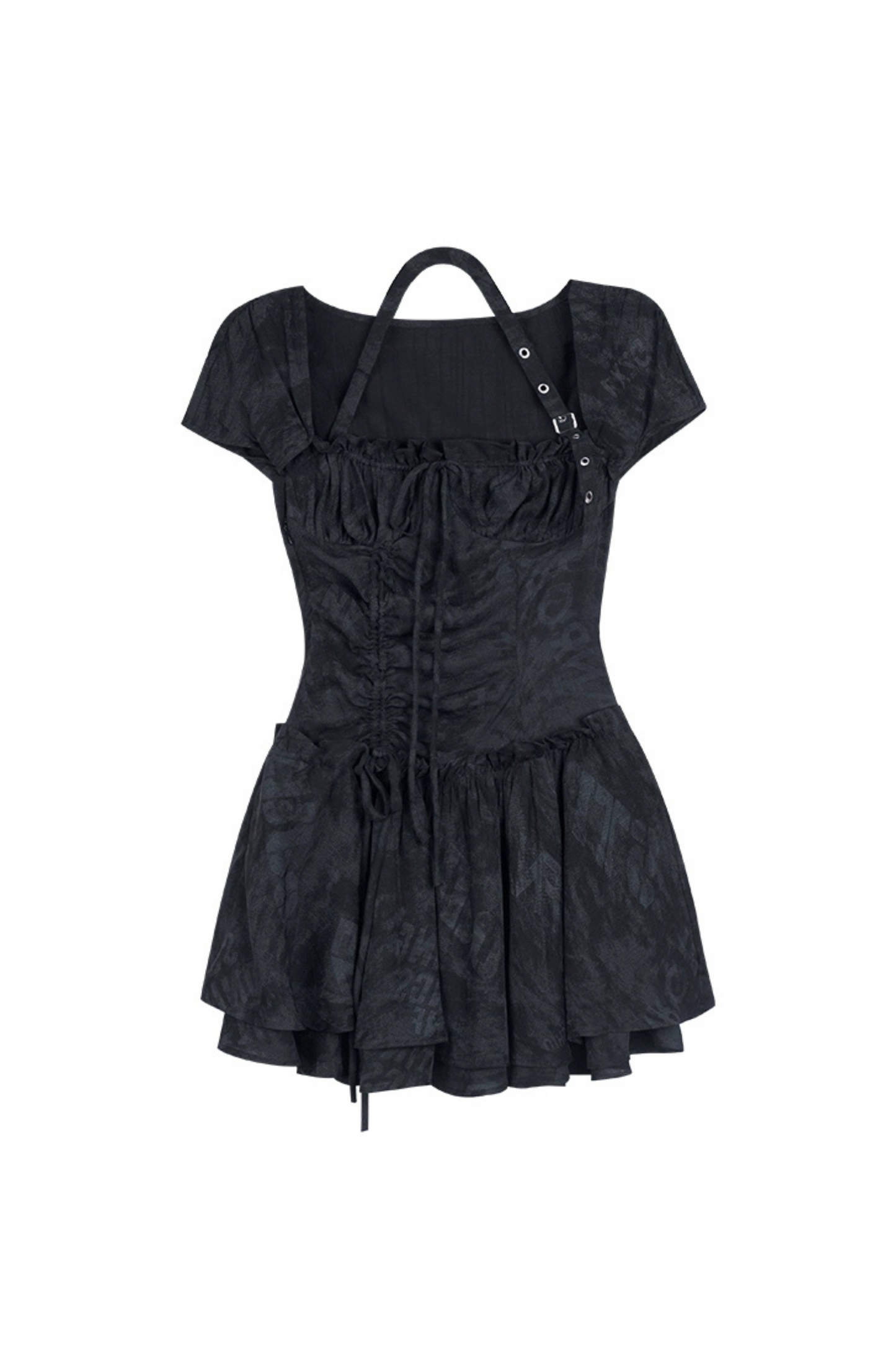 Via Peplum Neck Dress