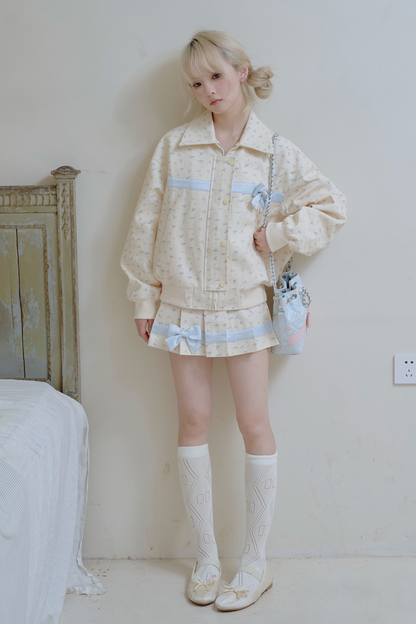 フラワーリボンジャケット＋プリーツスカート