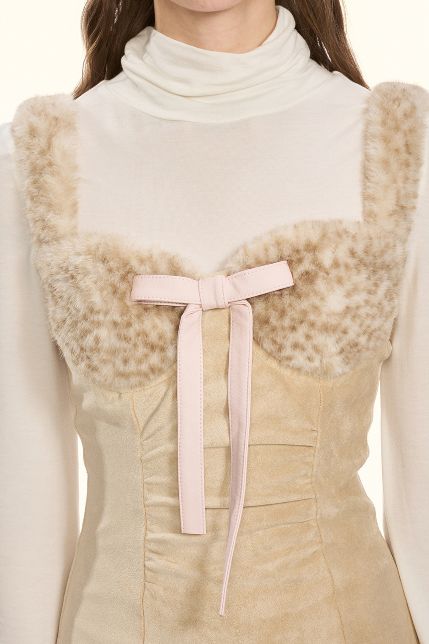 Milk Leopard Fur Sass Skirt